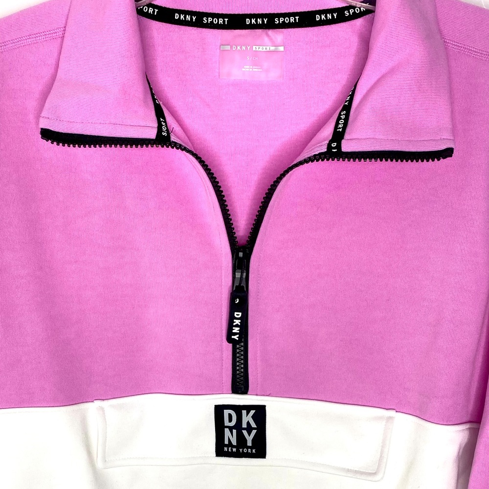 DKNY Sport Woman’s Colorblock Pullover Quarter Zip Sweatshirt - Picture 6 of 8